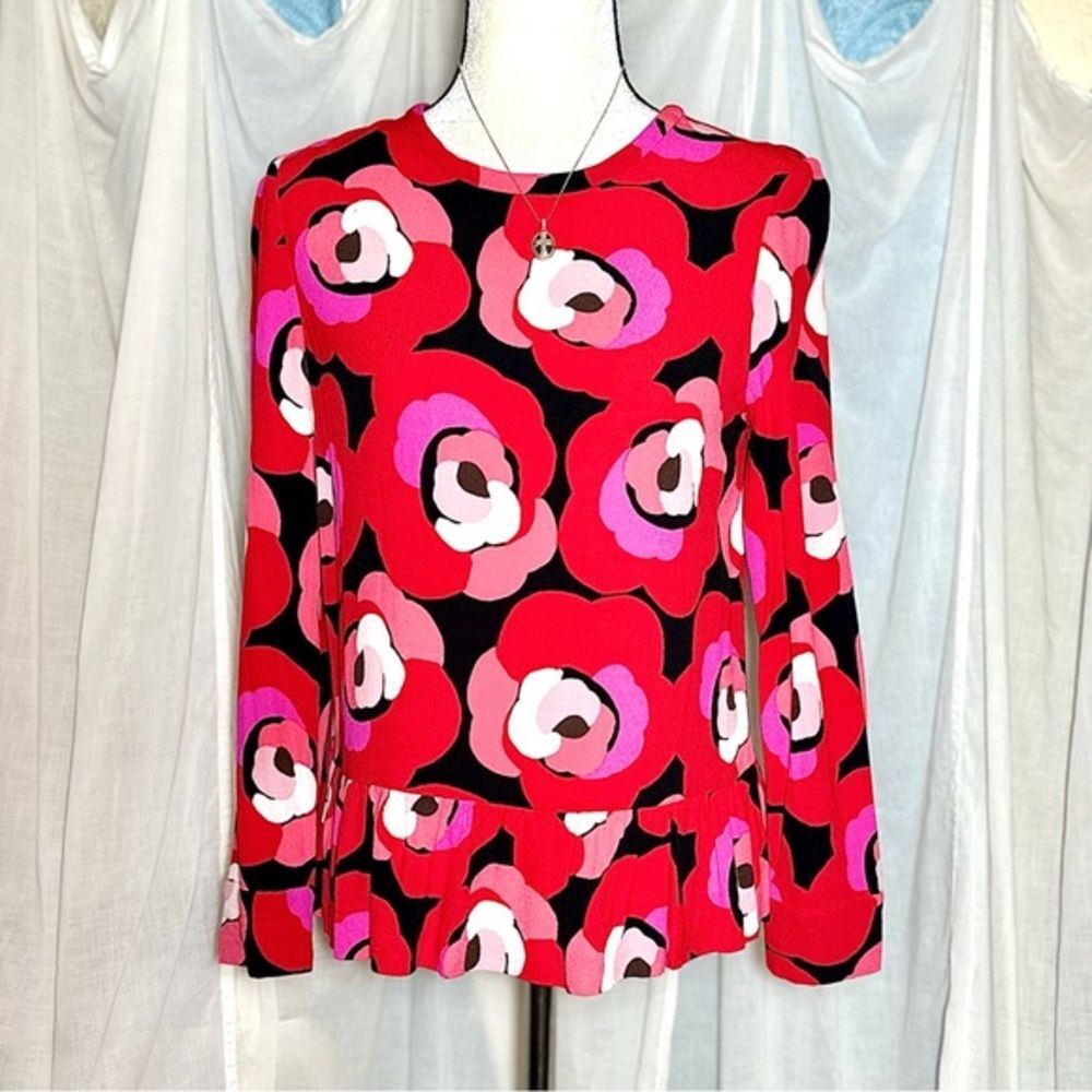 🌟 Kate Spade Deco Rose Peplum Sz S - Picture 5 of 8